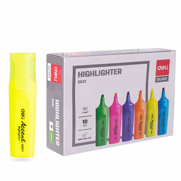 Deli-Highlighter-Yellow-Pack-of-10-pcs-S621