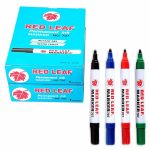 Red-Leaf-Permanent-Marker-Black-Green-Blue-Red-Pack-of-12-pcs