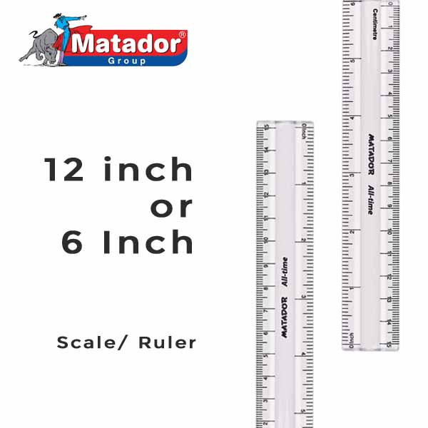 Matador-Transparent-Ruler-12-or-6-inch