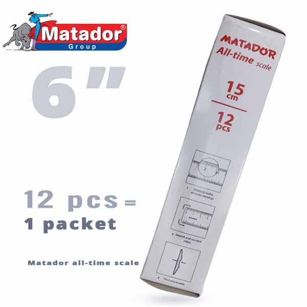Matador-Transparent-Ruler-6-inch-Pack-of-12-pcs